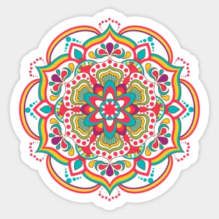 mandala-design, mandala-art, geometric, abstract, mandala and spirituality, colorful, rainbow, mandala pattern, mandala flower patterns, Flower Mandala ,Spirituality Sticker